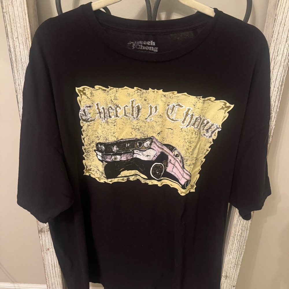 Cheech & Chong 3XL Graphic Tee Black Lowrider Car Comedy Movie Oversized Shirt